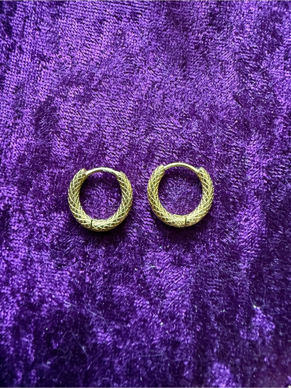 Gold Textured Hoop Earrings